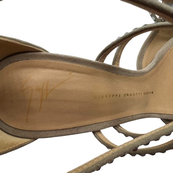 Giuseppe Zanotti Womens 40 US 8.5 Crystal Rhinestones Embellished Sandals Gray - Picture 6 of 16